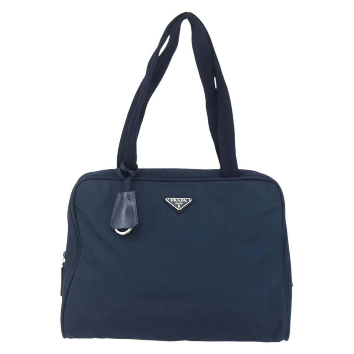 Prada Bowling Shoulder Bag Tessuto, NAVY, NYLON, Shoulder bag