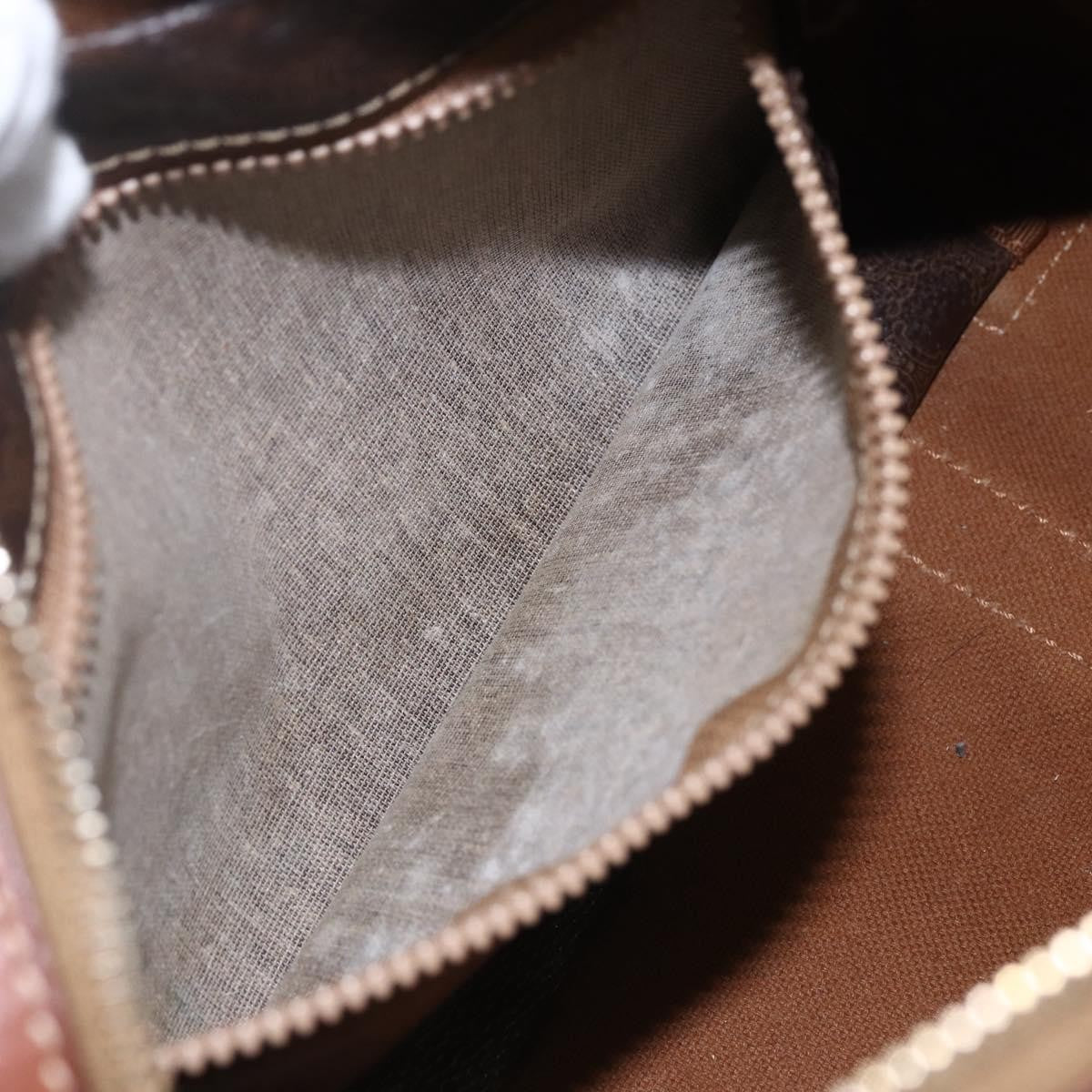 Celine Vintage Macadam Handbag Canvas and Leather, BROWN, CANVAS, Shoulder bag