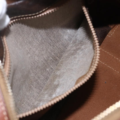 Celine Vintage Macadam Handbag Canvas and Leather, BROWN, CANVAS, Shoulder bag