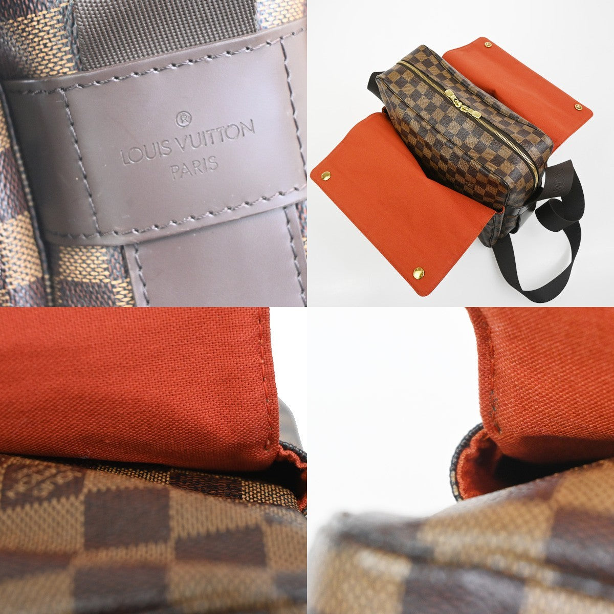 Louis Vuitton Naviglio Handbag Damier, Brown, Canvas, Shoulder Bag