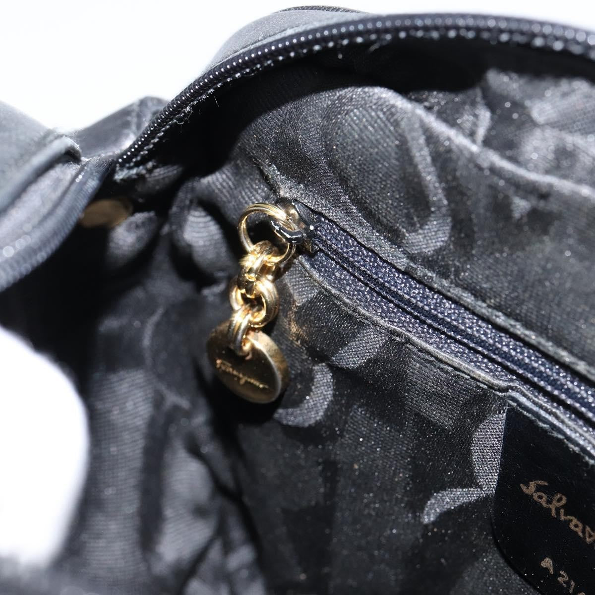 Salvatore Ferragamo Vala Shoulder Bag Leather, BLACK, LEATHER, Shoulder bag