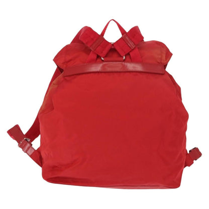 Prada Double Front Pocket Backpack Tessuto, Red, Nylon, Backpack