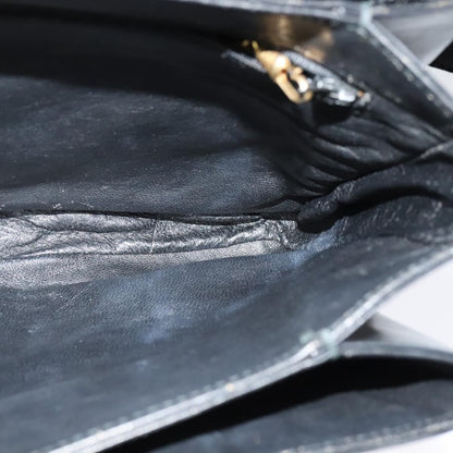 Gucci Vintage Flap Crossbody Bag Leather, BLACK, LEATHER, Shoulder bag