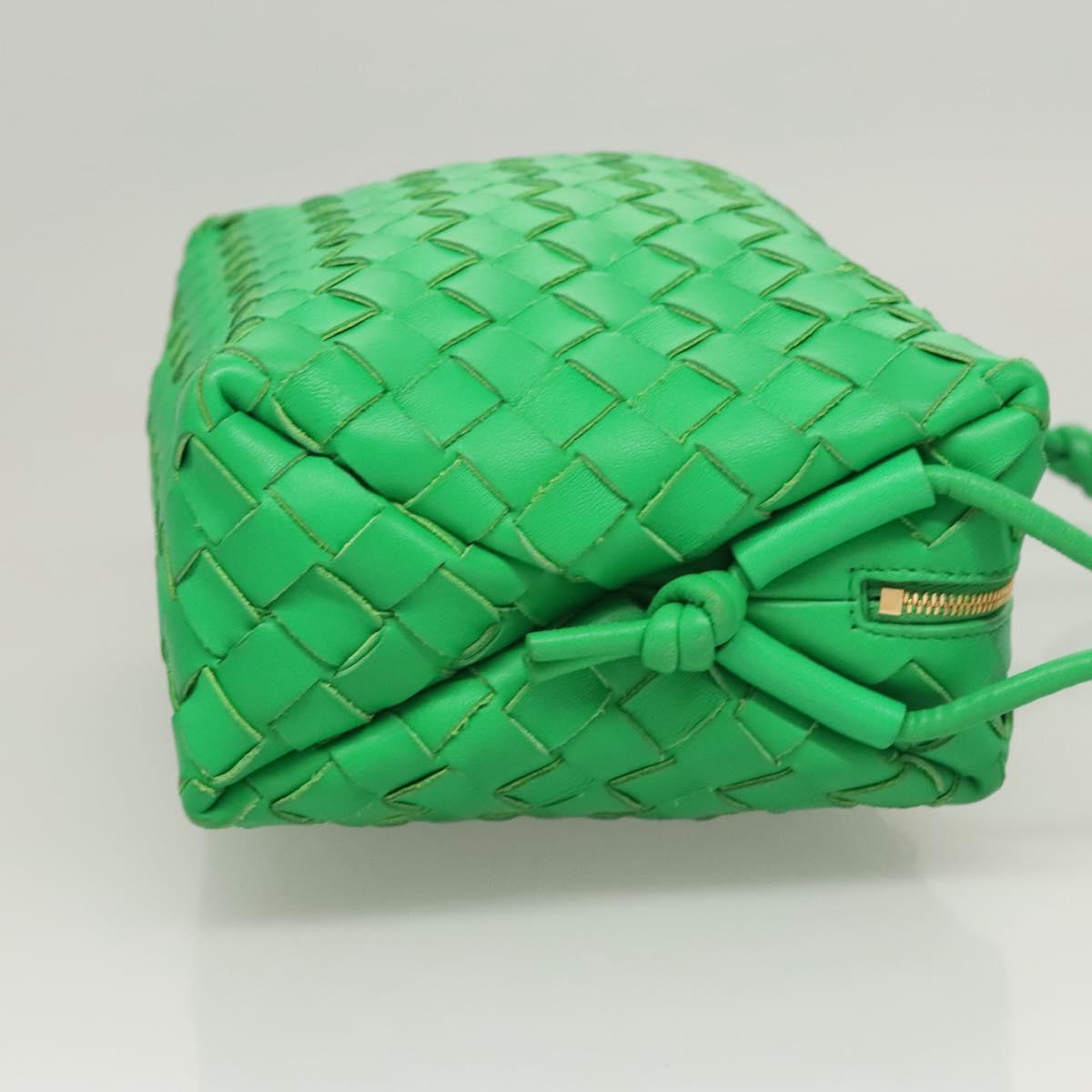 Bottega Veneta Loop Crossbody Bag Intrecciato Nappa, GREEN, LEATHER, Crossbody bag