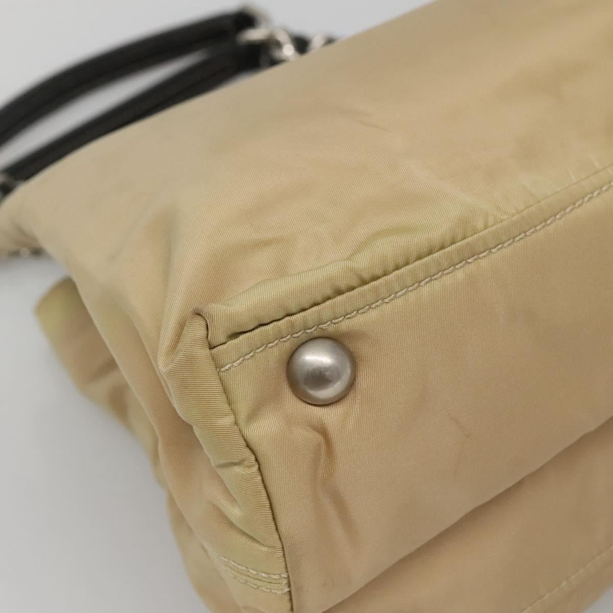 Prada Convertible Chain Tote Quilted Tessuto, BEIGE, NYLON, Tote bag