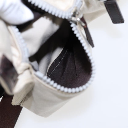 Fendi Vintage Double Pocket Zip Shoulder Bag Canvas, BEIGE, CANVAS, Shoulder bag