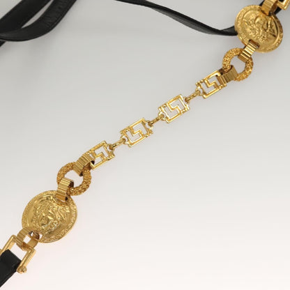 Versace Medusa Shoulder Bag Leather, BLACK, LEATHER, Shoulder bag