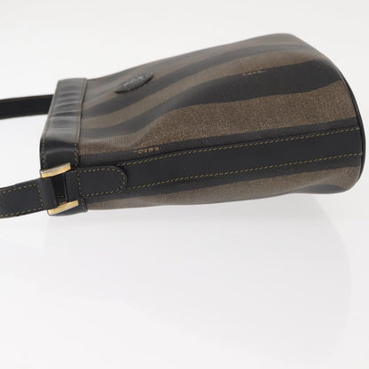 Fendi Pequin Shoulder Bag Canvas, BROWN, PVC, Shoulder bag