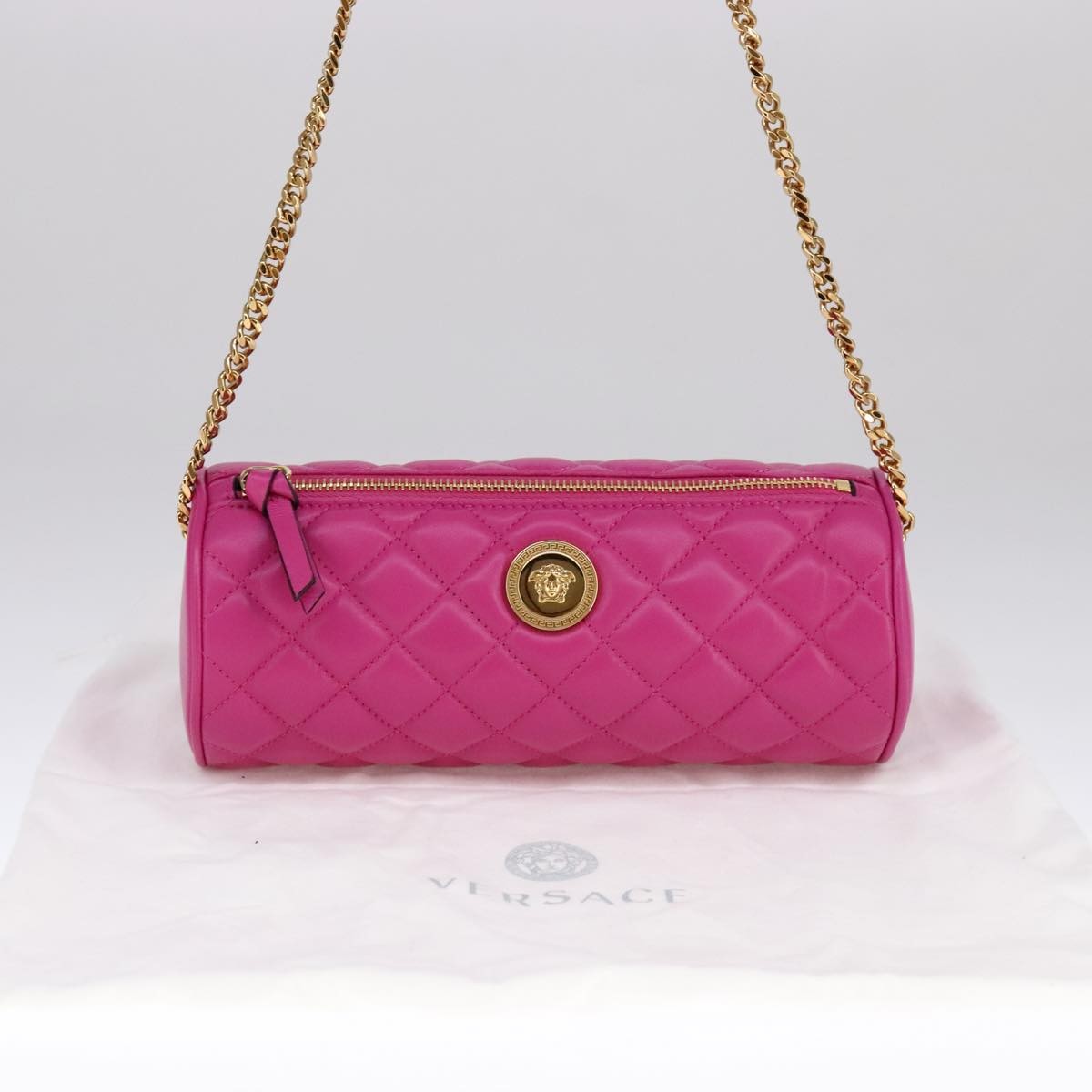 Versace Medusa Shoulder Bag Leather, PINK, LEATHER, Shoulder bag