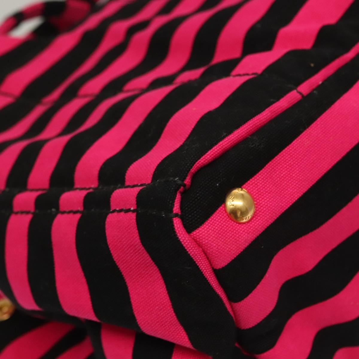 Prada Canapa Open Tote Canvas, BLACK, CANVAS, Tote bag