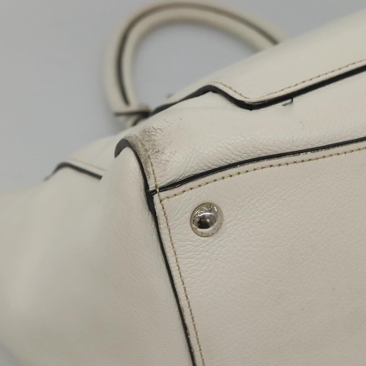 Prada Front Pocket Wing Convertible Tote Vitello Daino, WHITE, LEATHER, Tote bag