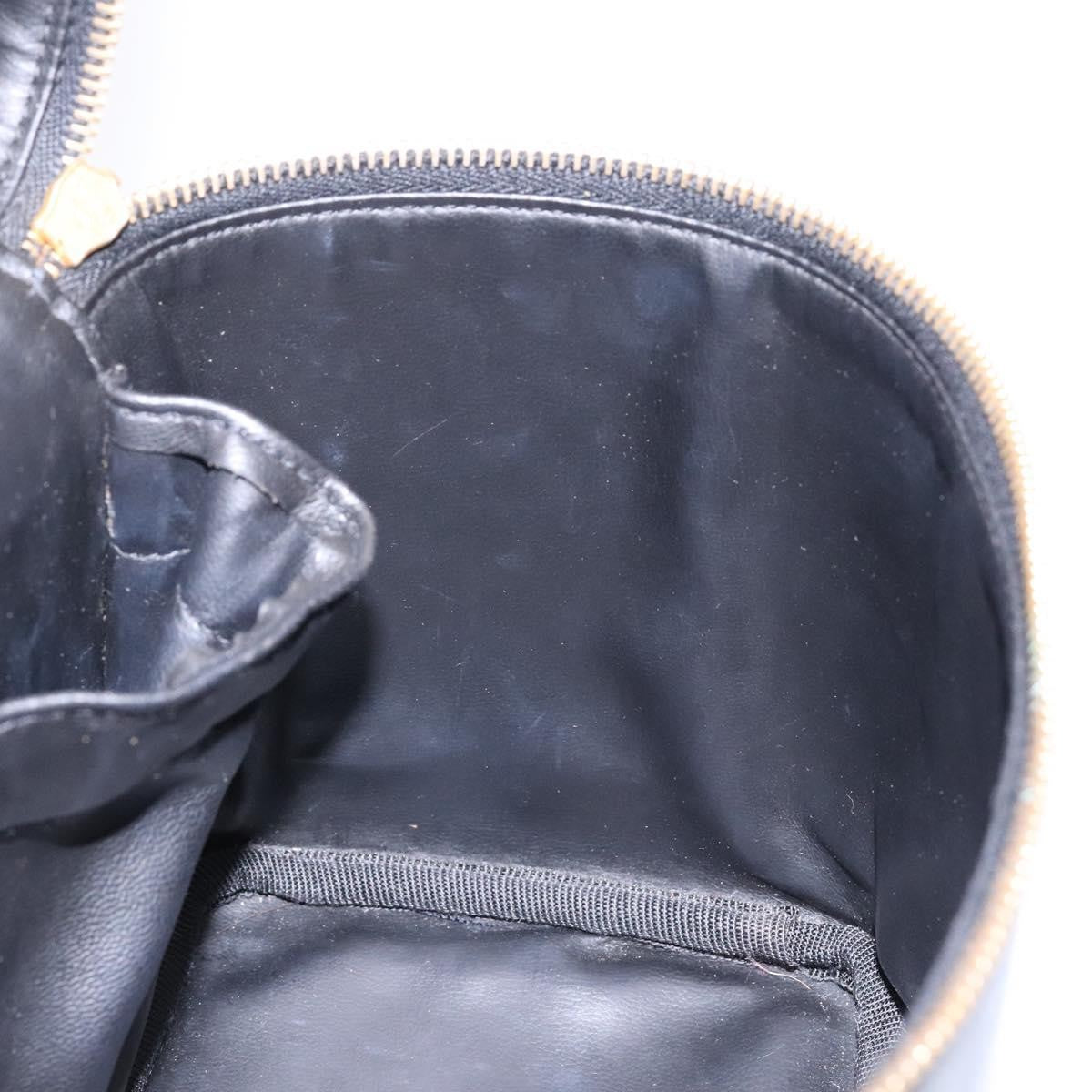 Chanel Vintage Timeless Cosmetic Case Caviar, BLACK, LEATHER, Toiletry Case