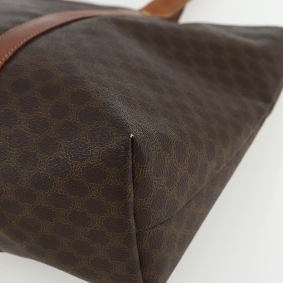 Celine Vintage Macadam Tote bag Canvas and Leather, BROWN, CANVAS, Tote bag