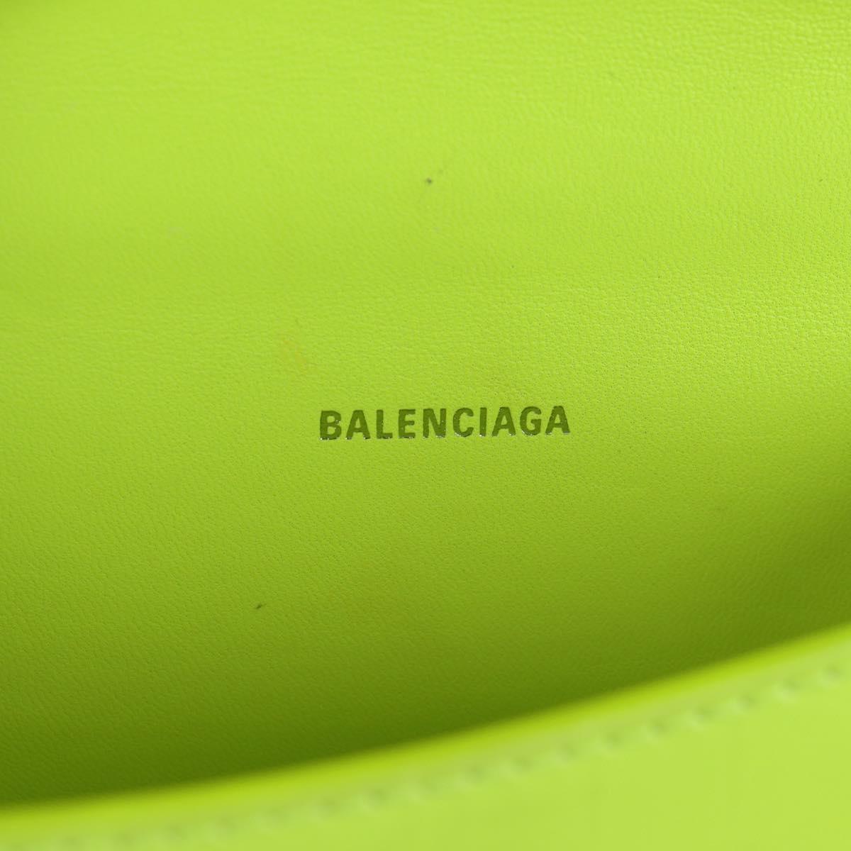Balenciaga Hourglass Top Handle Bag Leather, GREEN, LEATHER, Handbag