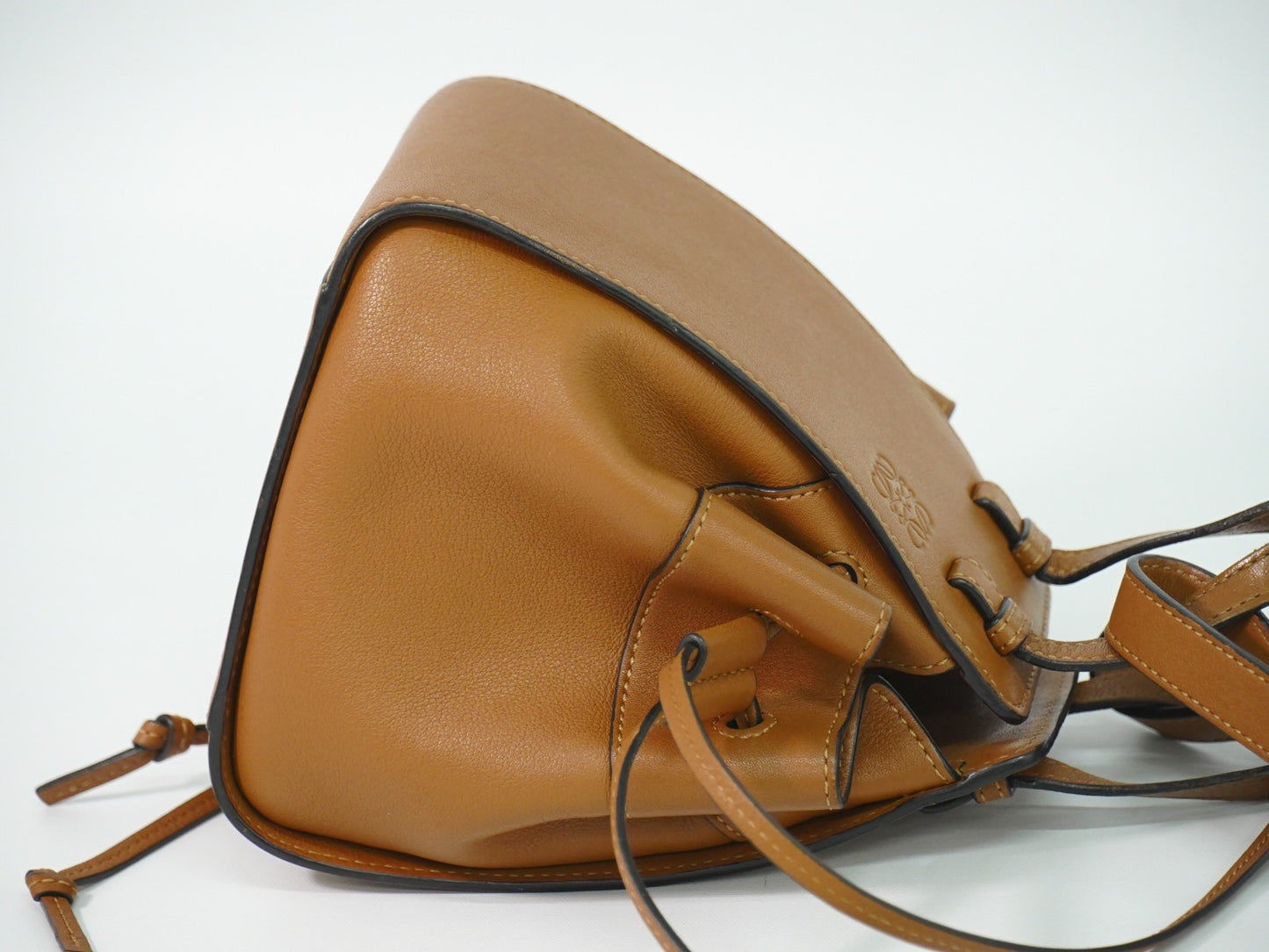 Loewe Hammock Drawstring Bag Leather, Brown, Leather, Shoulder Bag