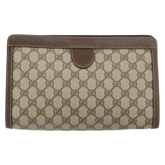 Gucci GG Supreme Clutch bag PVC, BEIGE, PVC, Clutche & pouche