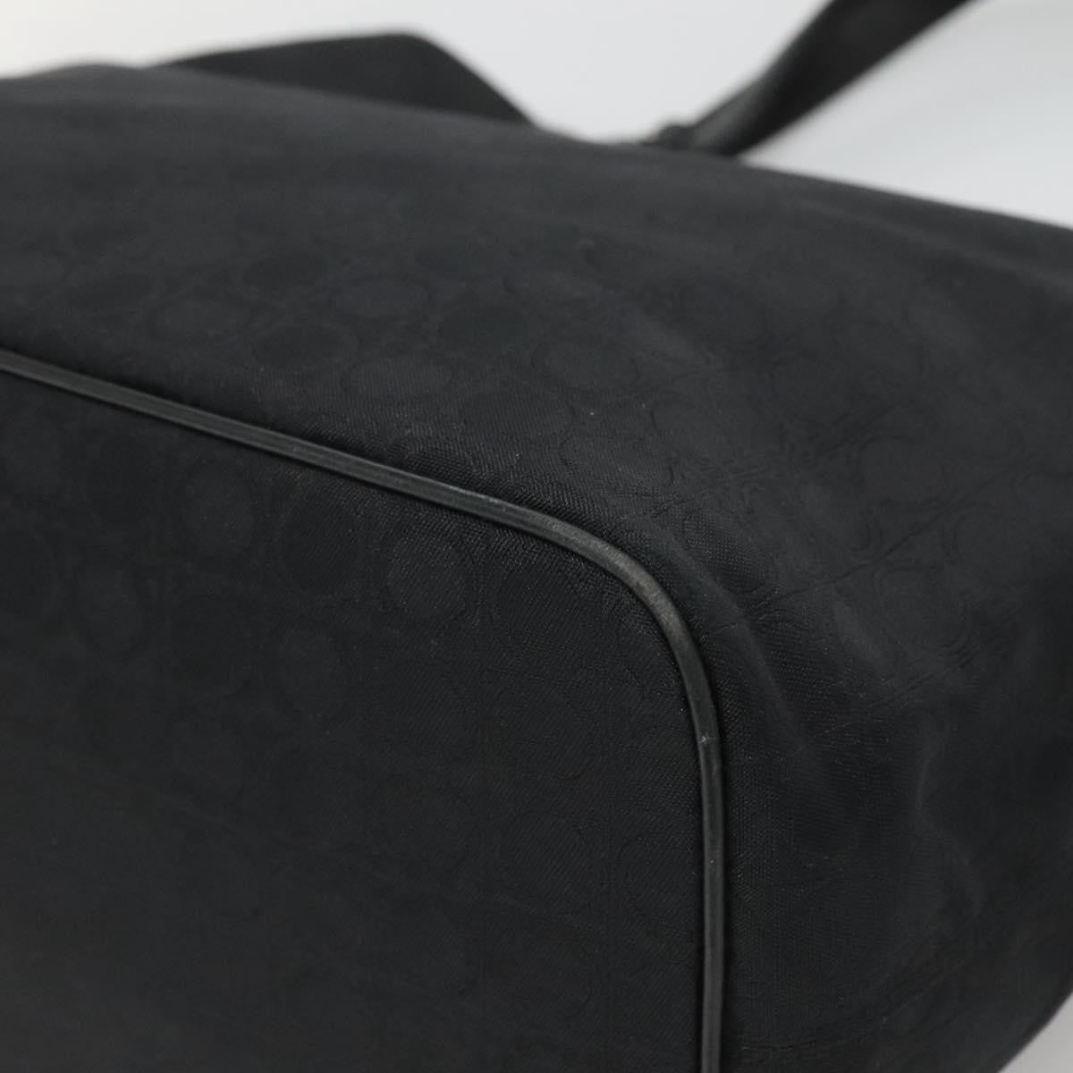 Salvatore Ferragamo Gancini Tote Canvas, BLACK, CANVAS, Tote bag