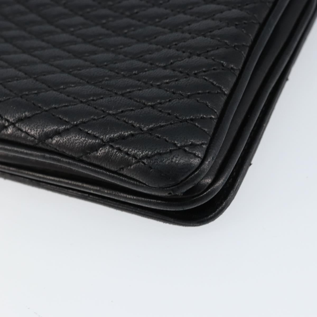 Bally Vintage Chain Shoulder Bag Quilted Leather, BLACK, LEATHER, Shoulder bag