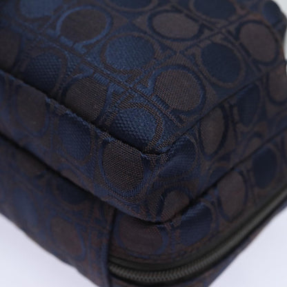 Salvatore Ferragamo Gancini mini handbag Canvas, NAVY, CANVAS, Handbag