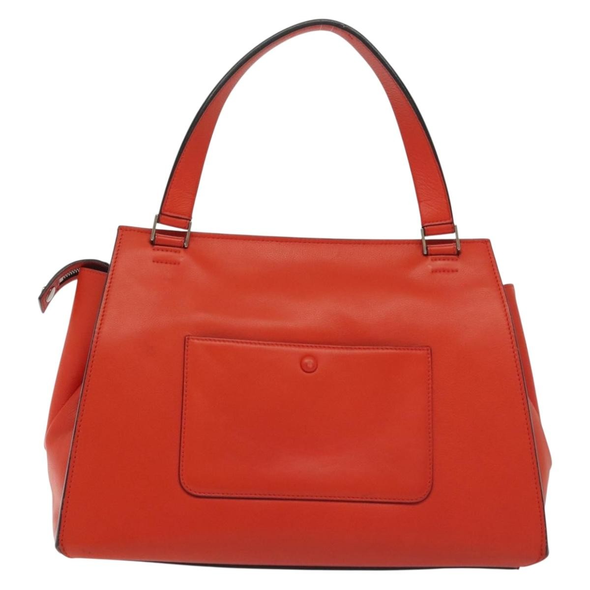 Celine Edge Bag Leather, ORANGE, LEATHER, Handbag