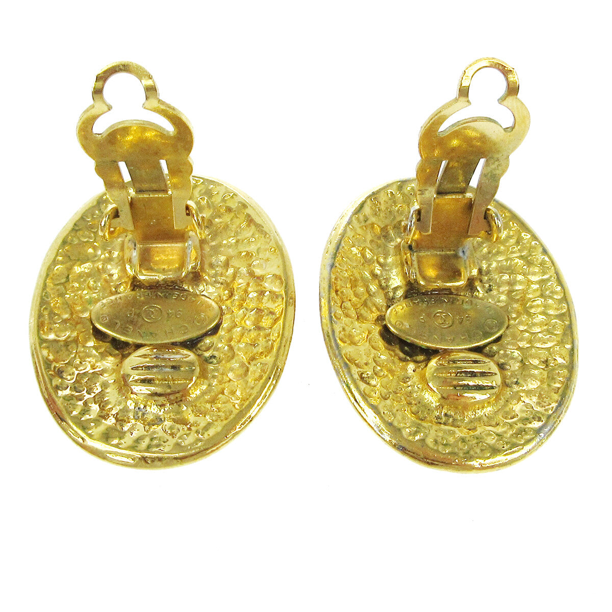 Chanel Vintage CC Button ovales Clip-On Earrings Gold-plated, GOLD, GOLD_PLATED, Earrings