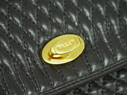 Bally Vintage Handbag Leather, BLACK, LEATHER, Handbag