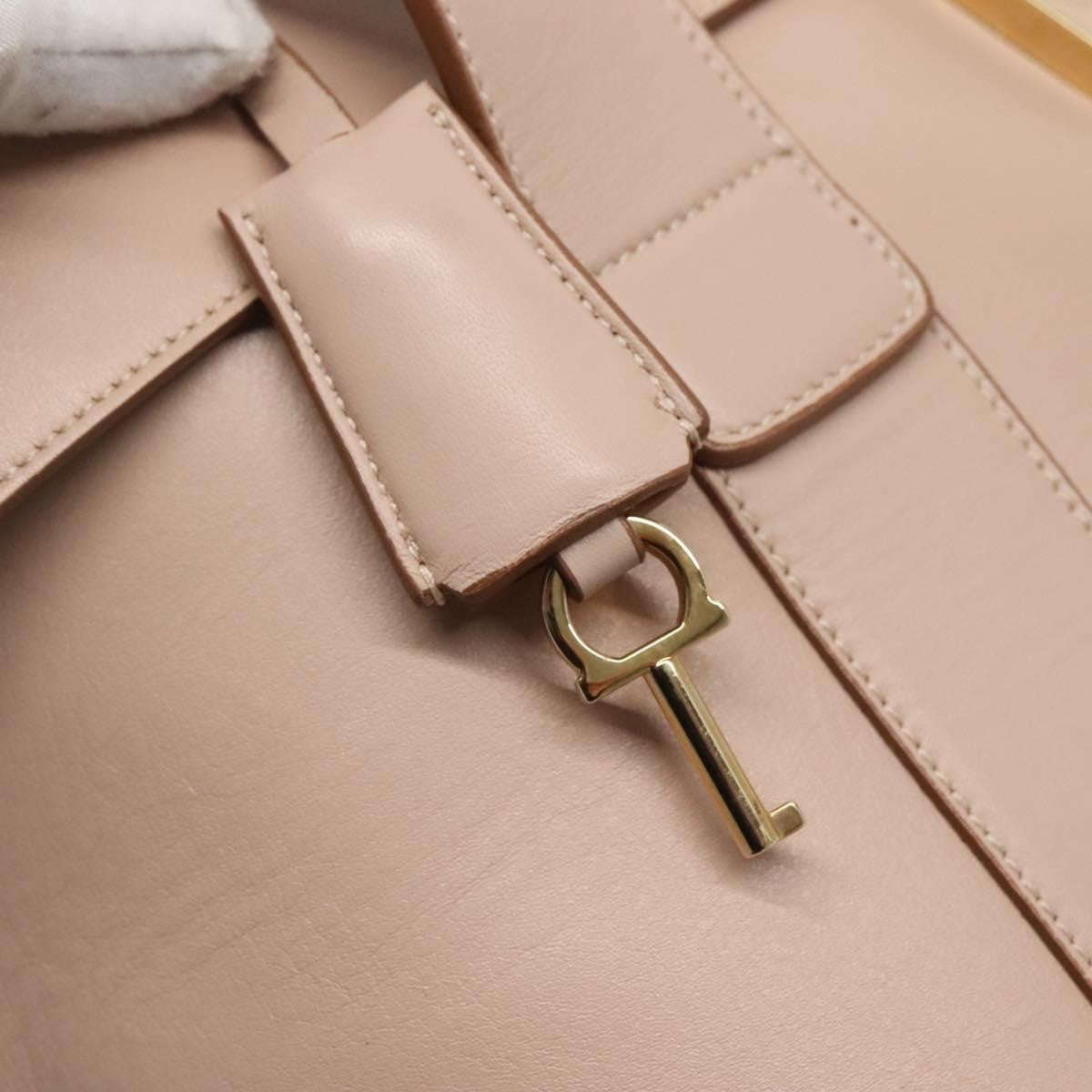 Salvatore Ferragamo Sookie Satchel Leather, BEIGE, LEATHER, Handbag