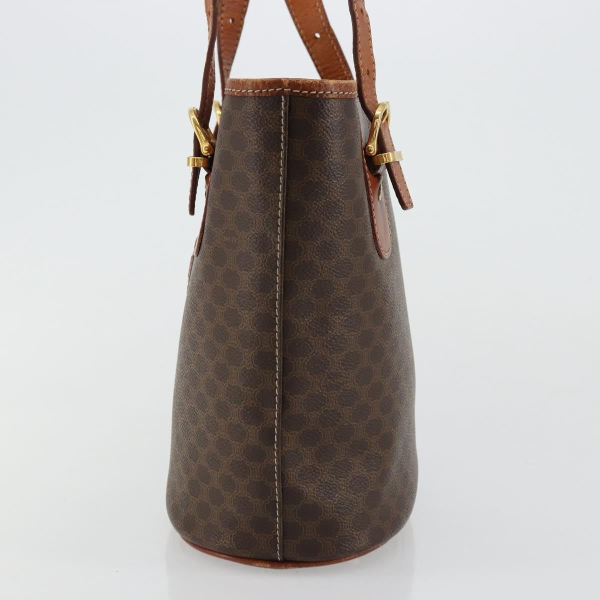 Celine Vintage Macadam Tote bag Canvas and Leather, Brown, Canvas, Tote Bag