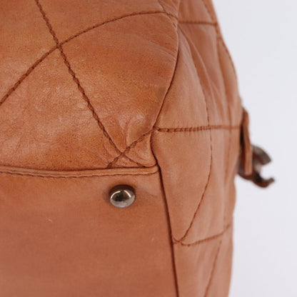 Chanel Cloudy Bundle Bowler Bag Quilted Lambskin, BROWN, LEATHER, Handbag