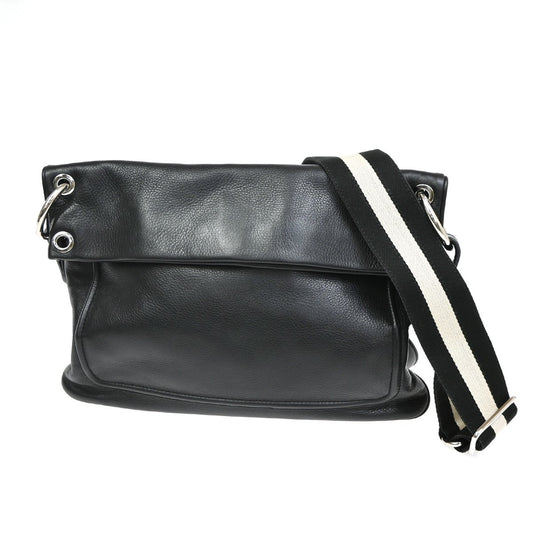 Bally Vintage Shoulder Bag Leather, BLACK, LEATHER, Shoulder bag