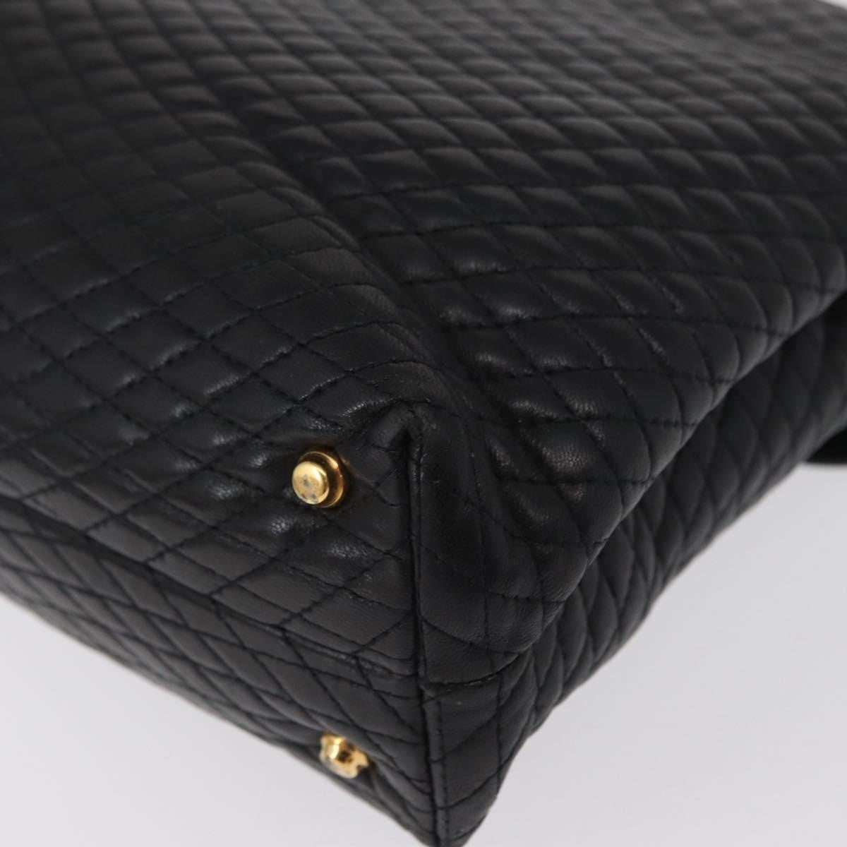 Bally Vintage Handbag Quilted Leather, BLACK, LEATHER, Handbag