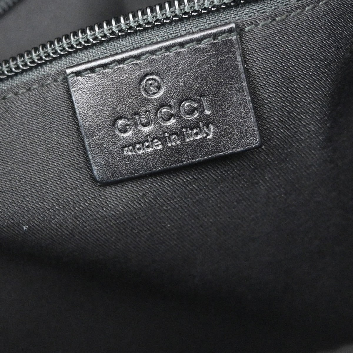 Gucci Zip Messenger Bag GG Canvas with Perforated Leather, BLACK, CANVAS, Shoulder bag