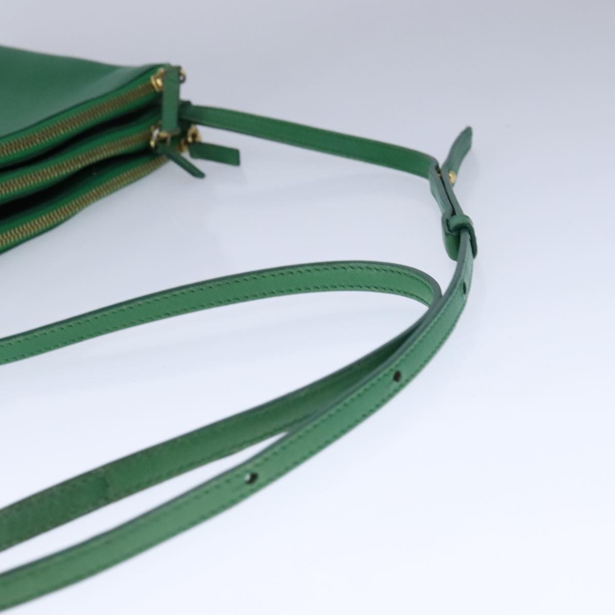 Celine Trio Crossbody Bag Leather, GREEN, LEATHER, Crossbody bag