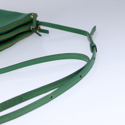 Celine Trio Crossbody Bag Leather, GREEN, LEATHER, Crossbody bag