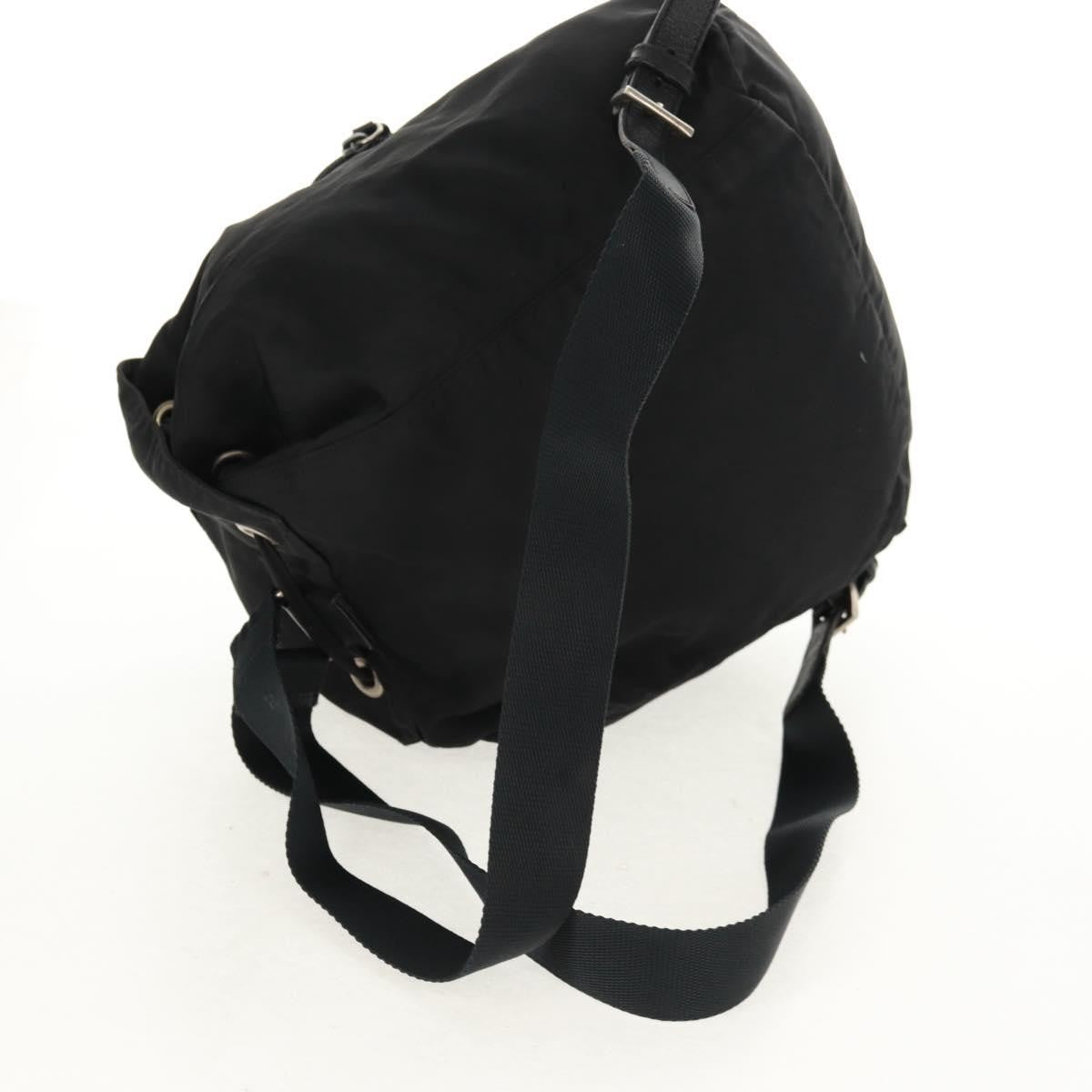 Prada Front Pocket Buckle Backpack Nylon, BLACK, NYLON, Backpack