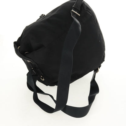 Prada Front Pocket Buckle Backpack Nylon, BLACK, NYLON, Backpack