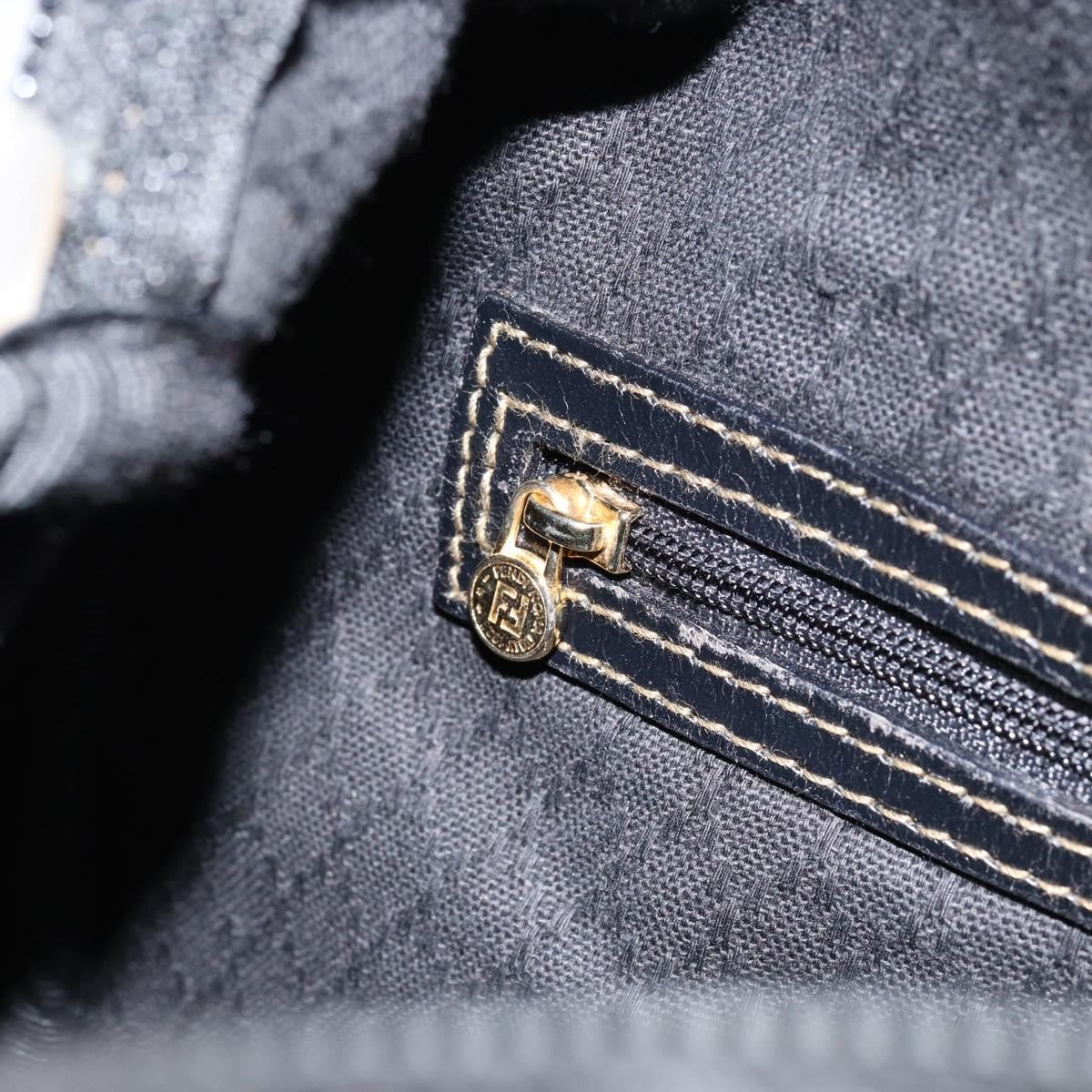 Fendi Vintage Pequin Boston Bag Coated Canvas, BROWN, CANVAS, Handbag