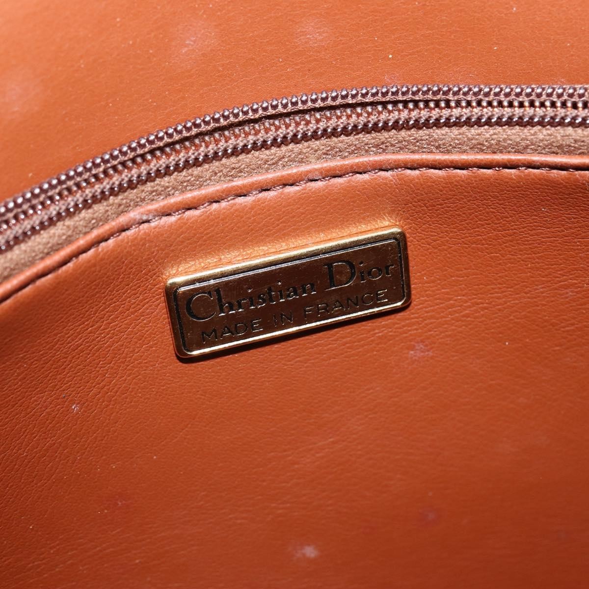 Christian Dior Vintage CD Logo Shoulder Bag Leather, BROWN, LEATHER, Shoulder bag