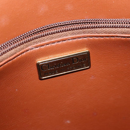 Christian Dior Vintage CD Logo Shoulder Bag Leather, BROWN, LEATHER, Shoulder bag