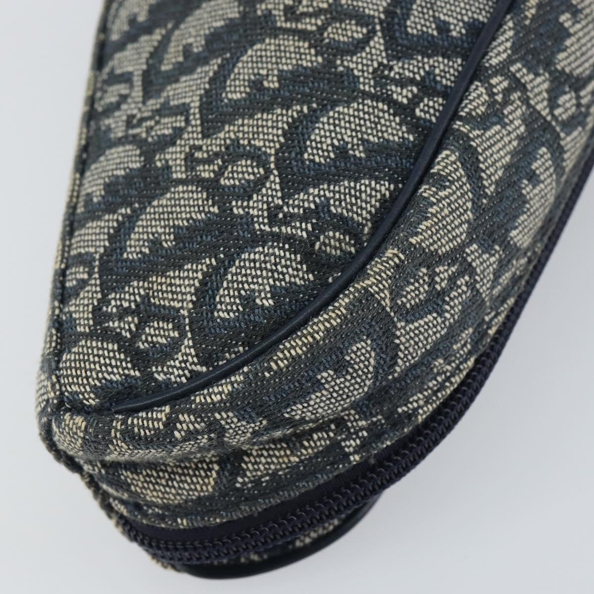 Christian Dior Vintage Saddle Coin Purse Diorissimo Canvas, NAVY, CANVAS, Clutche & pouche
