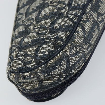 Christian Dior Vintage Saddle Coin Purse Diorissimo Canvas, NAVY, CANVAS, Clutche & pouche