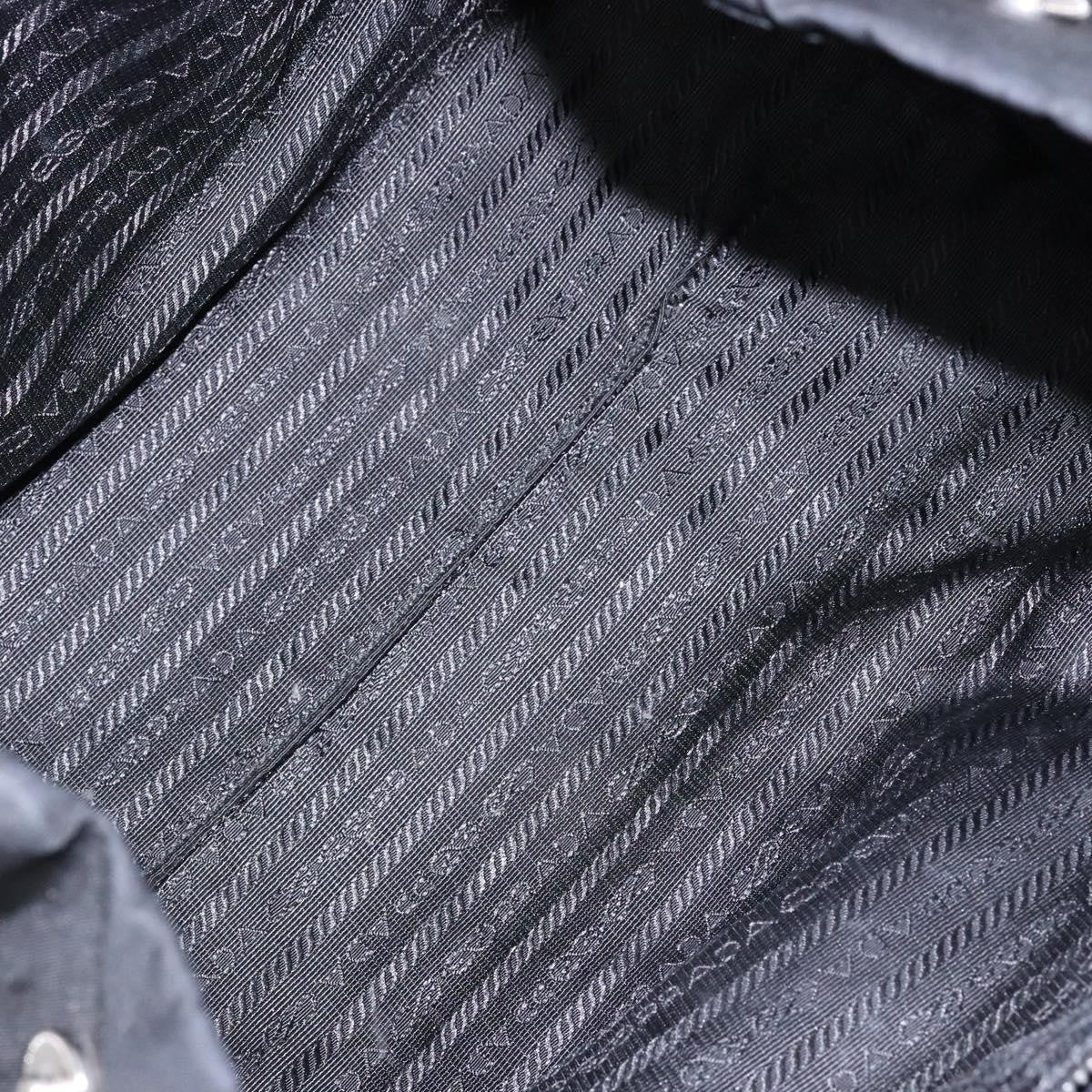 Prada Bow Tote Tessuto with Leather, BLACK, NYLON, Tote bag