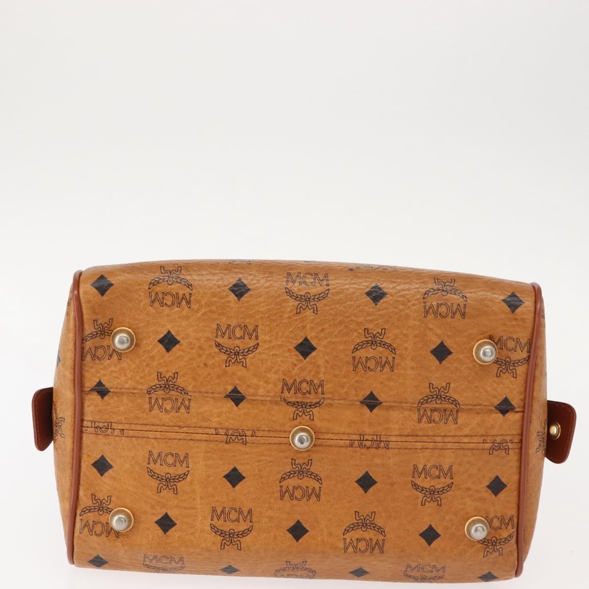 MCM Visetos logogramme Handbag Canvas and Leather, BROWN, PVC, Handbag