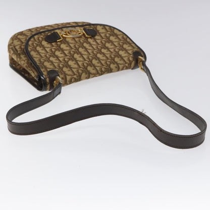 Christian Dior Vintage Trotter Flap Shoulder Bag Canvas, BROWN, CANVAS, Shoulder bag