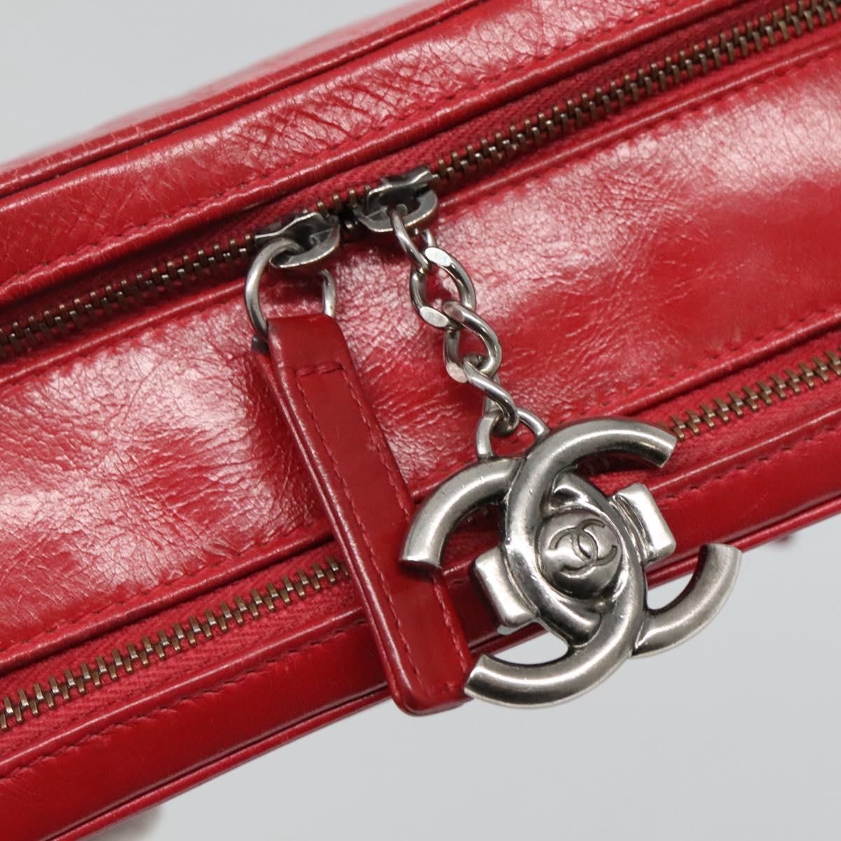 Chanel Coco Boy Camera Bag Quilted Leather, RED, LEATHER, Crossbody bag