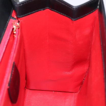 Gucci Vintage Lady Lock Top Handle Bag Leather, BLACK, LEATHER, Handbag