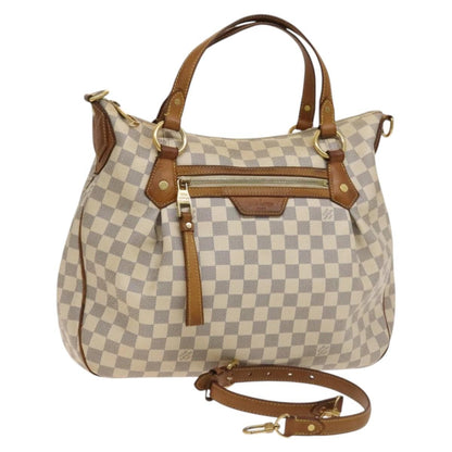 Louis Vuitton Evora Handbag Damier, WHITE, CANVAS, Handbag