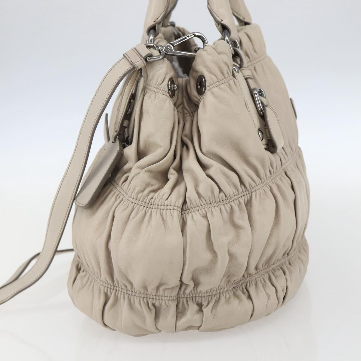 Prada Gaufre Convertible Tote Nappa Leather, BEIGE, LEATHER, Handbag