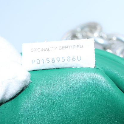 Bottega Veneta The Chain Pouch Leather, GREEN, LEATHER, Clutche & pouche