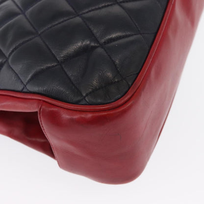 Chanel Vintage Chain Tote Quilted Lambskin, NAVY, LEATHER, Shoulder bag